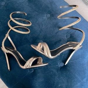 Schutz gold chain heels